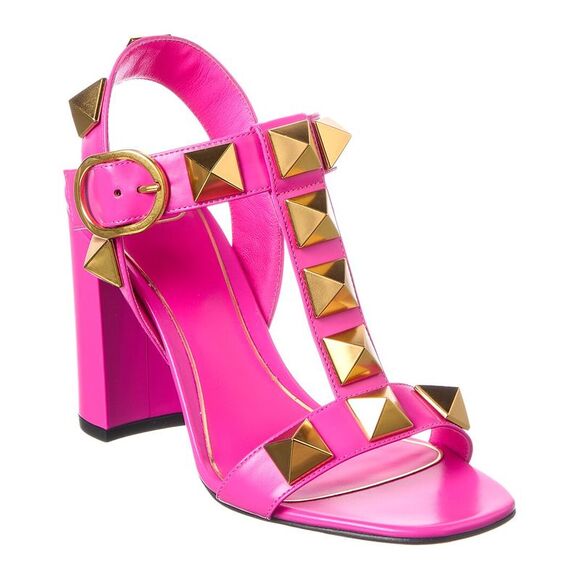 Valentino Shoes - Valentino Vlogo Signature Leather Sandal, Pink